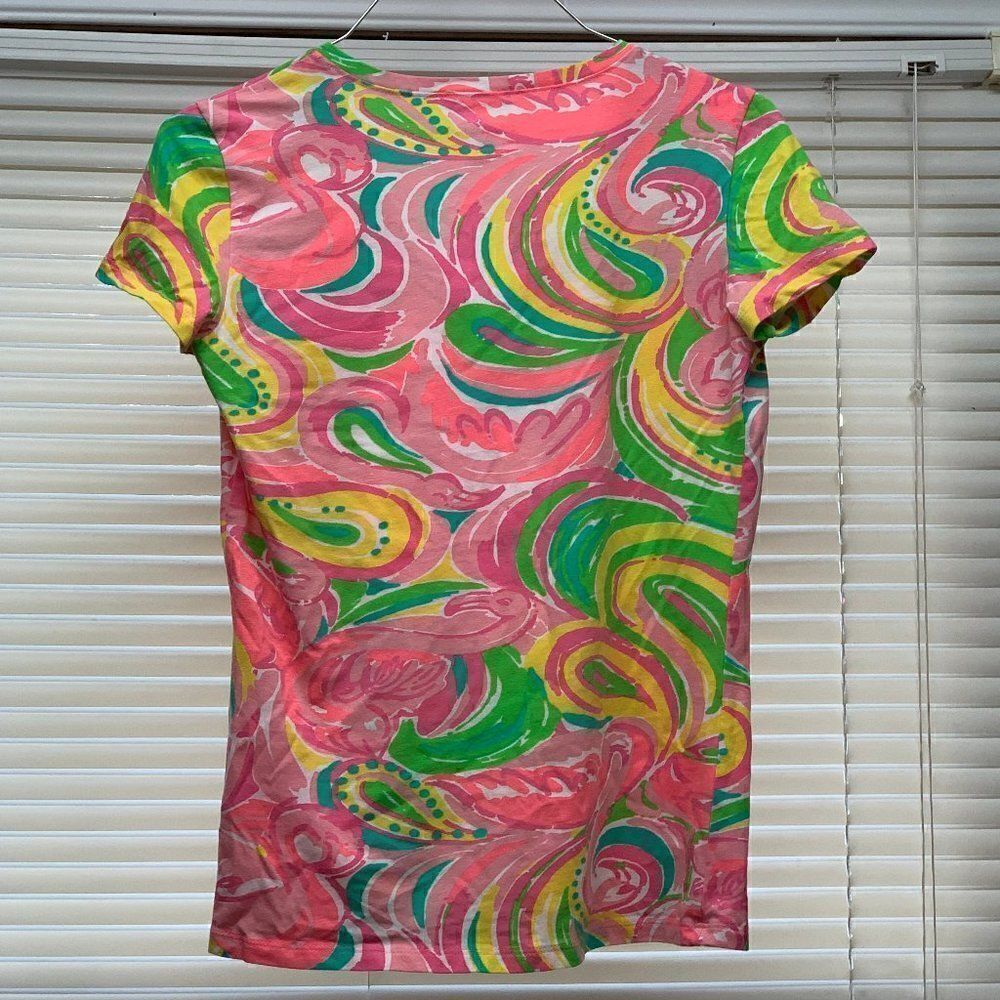 New Lilly Pulitzer Flamingo Michelle Top Size XXS - Picture 2 of 6